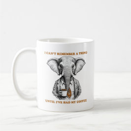 Elefant med kaffe kaffemugg