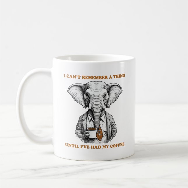Elefant med kaffe kaffemugg (Vänster)