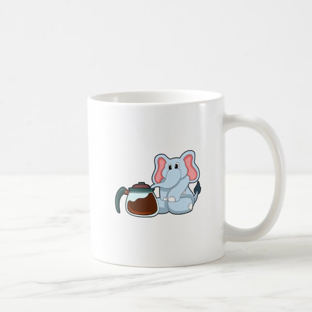 Elefant med kaffekanna kaffemugg (Höger)