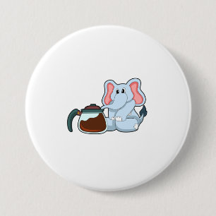 Elefant med kaffekanna knapp