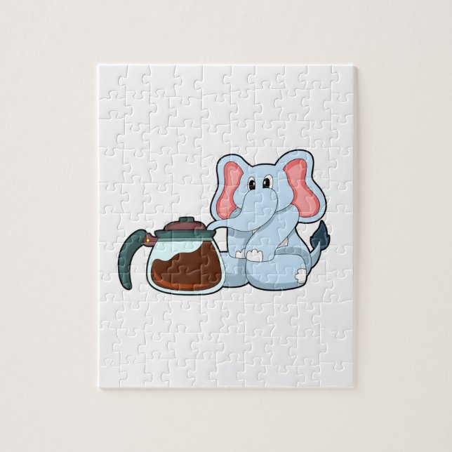 Elefant med kaffekanna pussel (Vertikal)