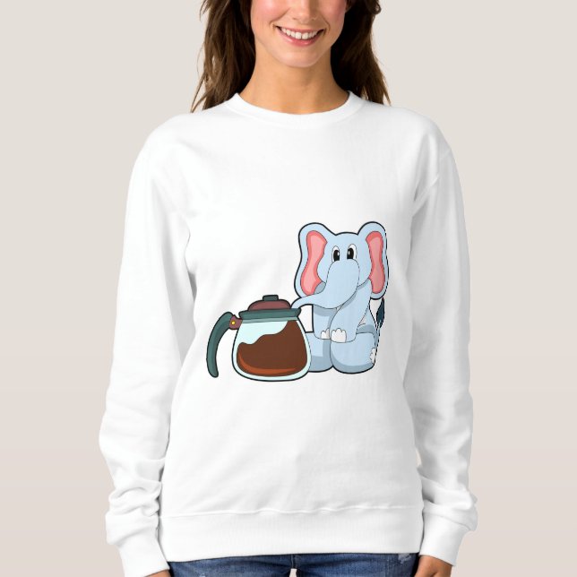 Elefant med kaffekanna t shirt (Framsida)