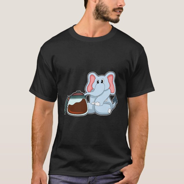 Elefant med kaffekanna t shirt (Framsida)