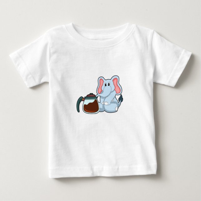 Elefant med kaffekanna t shirt (Framsida)