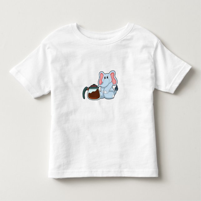 Elefant med kaffekanna t shirt (Framsida)