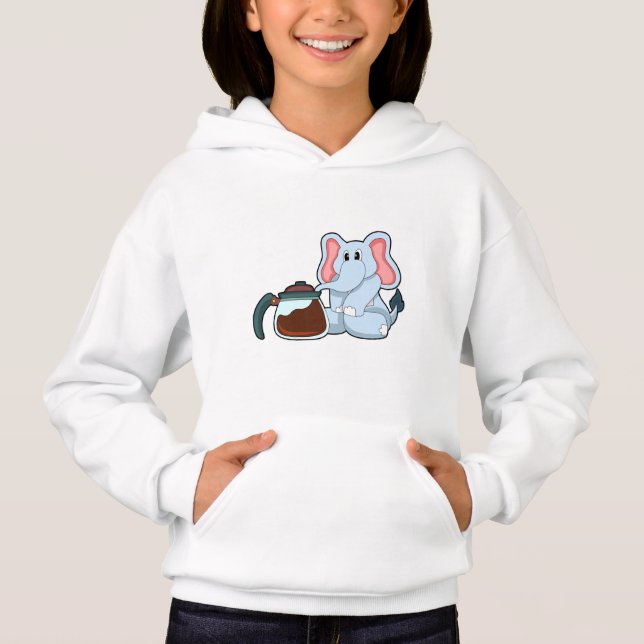 Elefant med kaffekanna t shirt (Framsida)