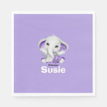 Elefant med lavender nalle papper napkin