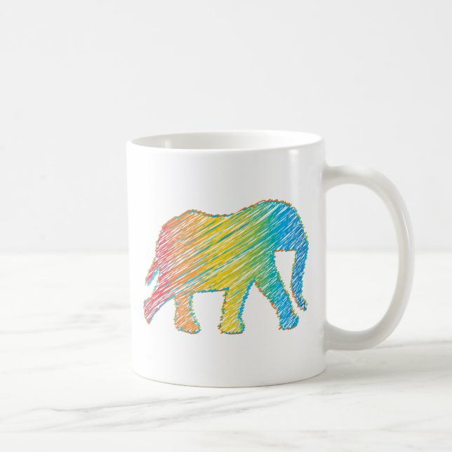 Elefant med Linjer Kaffemugg (Höger)
