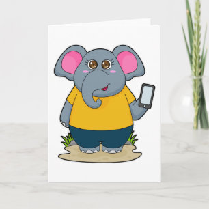 Elefant med mobil kort