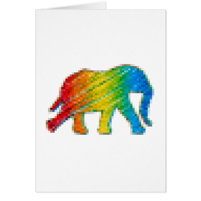 Elefant med pixlar hälsningskort (Framsidan)