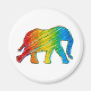 Elefant med pixlar magnet