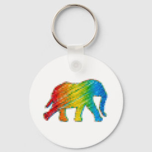 Elefant med pixlar nyckelring