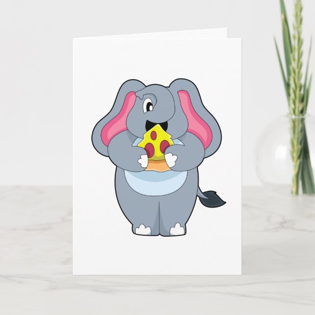 Elefant med Pizza Kort (Framsida)