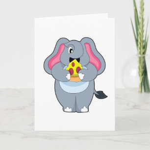 Elefant med Pizza Kort