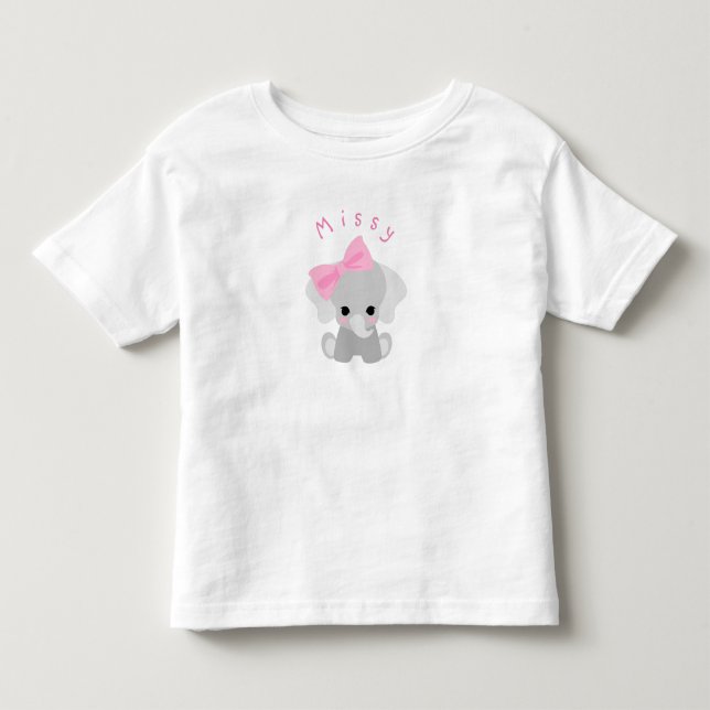 Elefant Med Rosa Slinga Personlig  T Shirt (Framsida)