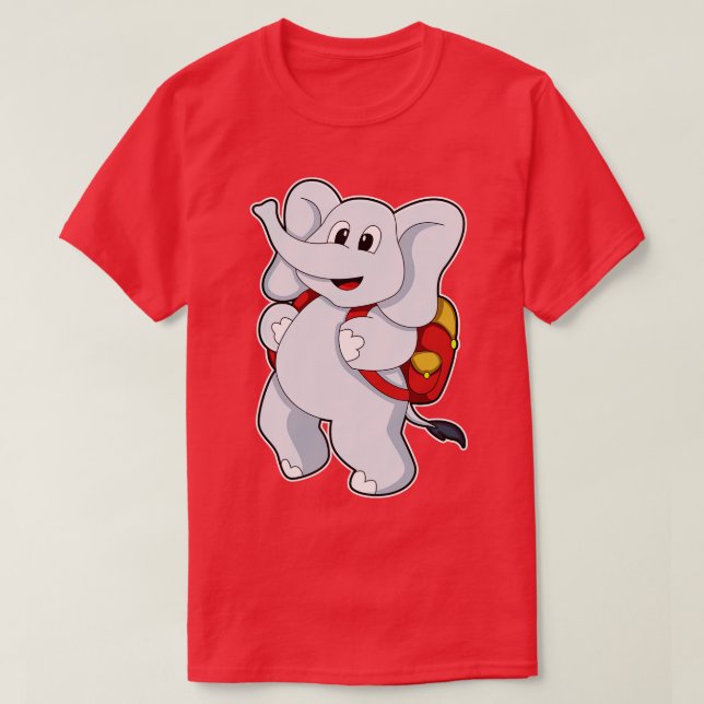 Elefant med ryggsäck t shirt (Design framsida)