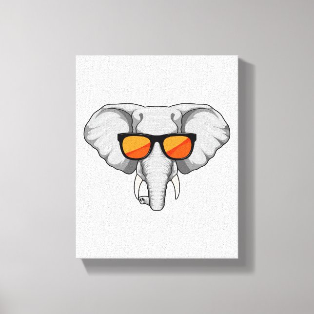 Elefant med solglasögon canvastryck (Framsida)