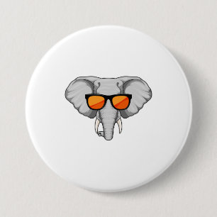 Elefant med solglasögon knapp