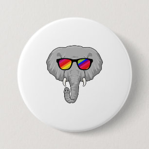 Elefant med solglasögon knapp