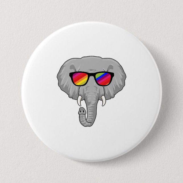 Elefant med solglasögon knapp (Framsida)