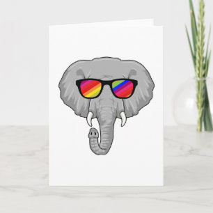 Elefant med solglasögon kort