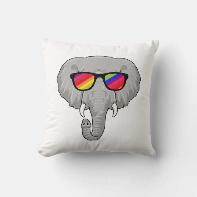 Elefant med solglasögon kudde (Framsida)