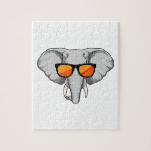 Elefant med solglasögon pussel