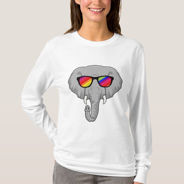 Elefant med solglasögon t shirt (Framsida)