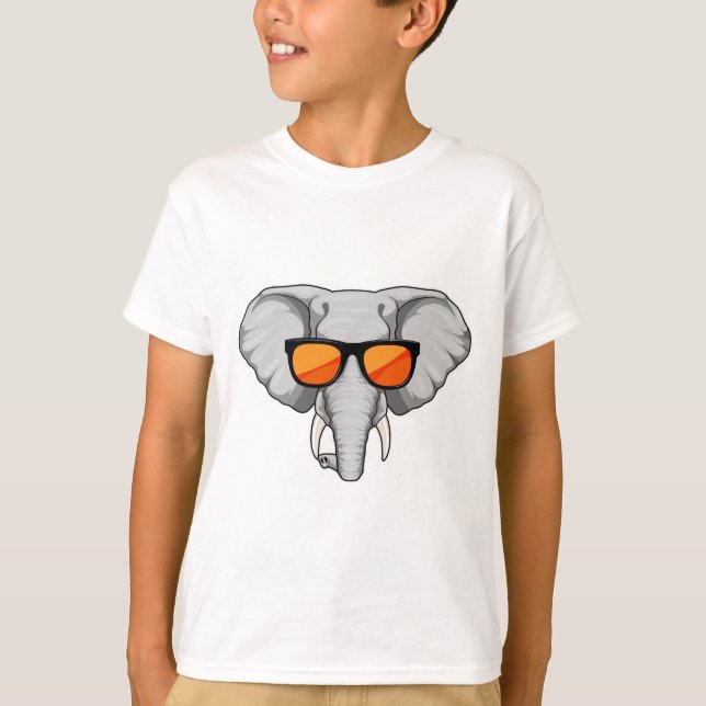 Elefant med solglasögon t shirt (Framsida)