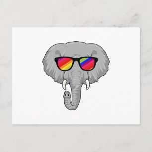 Elefant med solglasögon vykort