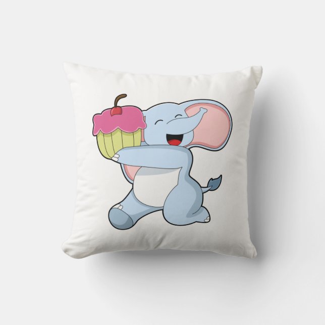 Elefant med Tårta Kudde (Framsida)