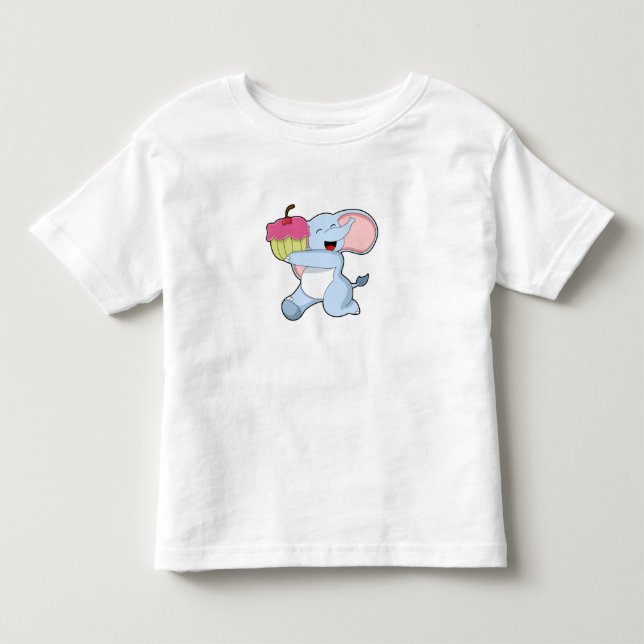 Elefant med tårta t shirt (Framsida)