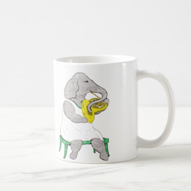 Elefant med valthornet kaffemugg (Höger)