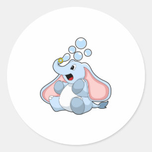Elefant med Vatten bubblor Runt Klistermärke