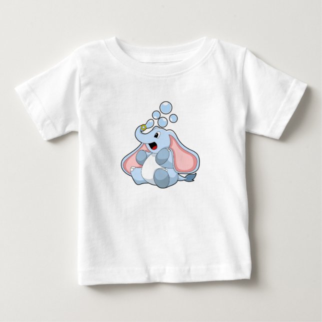 Elefant med Vatten bubblor T Shirt (Framsida)