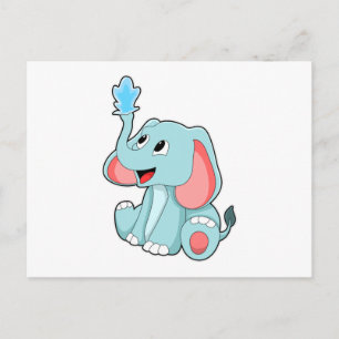 Elefant med vatten vykort