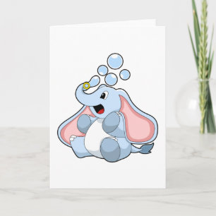 Elefant med vattenbubblor kort