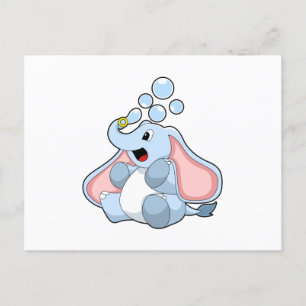 Elefant med vattenbubblor vykort