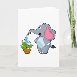 Elefant med växt kort