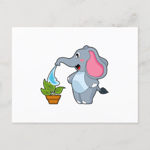 Elefant med växt vykort