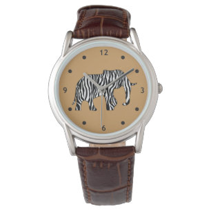 Elefant med Zebra ränder + dina idéer Armbandsur