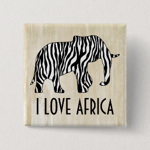 Elefant med Zebra ränder + dina idéer Knapp