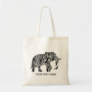 Elefant med zebra ränder + dina idéer tygkasse