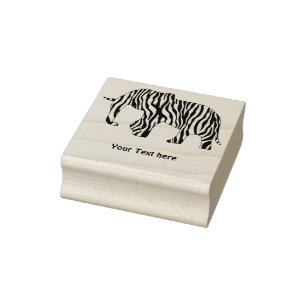 Elefant med zebra ränder (höger) + dina idéer stämpel