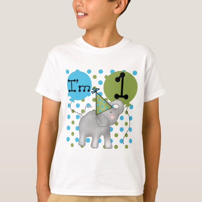 Elefant mig första födelsedagTshirts och gåvor för Tee (Framsida)