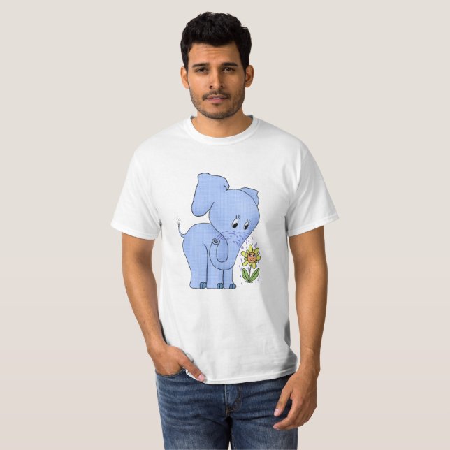 Elefant mit Blume T Shirt (Hel framsida)
