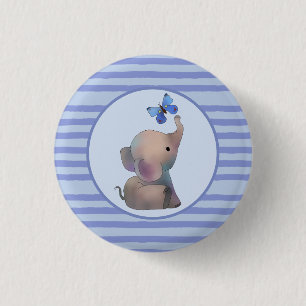 Elefant mit Schmetterling Knapp
