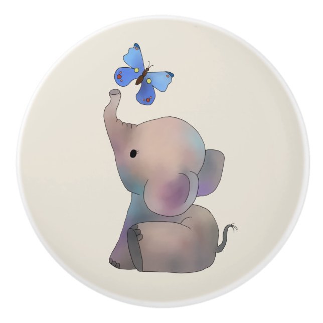 Elefant mit Schmetterling Knopp (Framsidan)