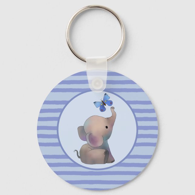 Elefant mit Schmetterling Nyckelring (Framsida)