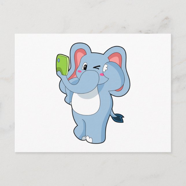 Elefant Mobil Vykort (Framsida)